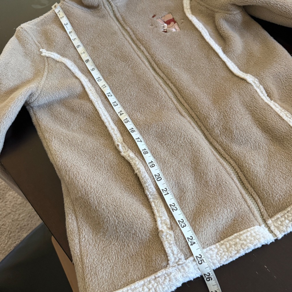 DISNEYLAND RESORT Womens Fleece Jacket Winnie Pooh Embroidered Cozy Tan Size M - Picture 6 of 8